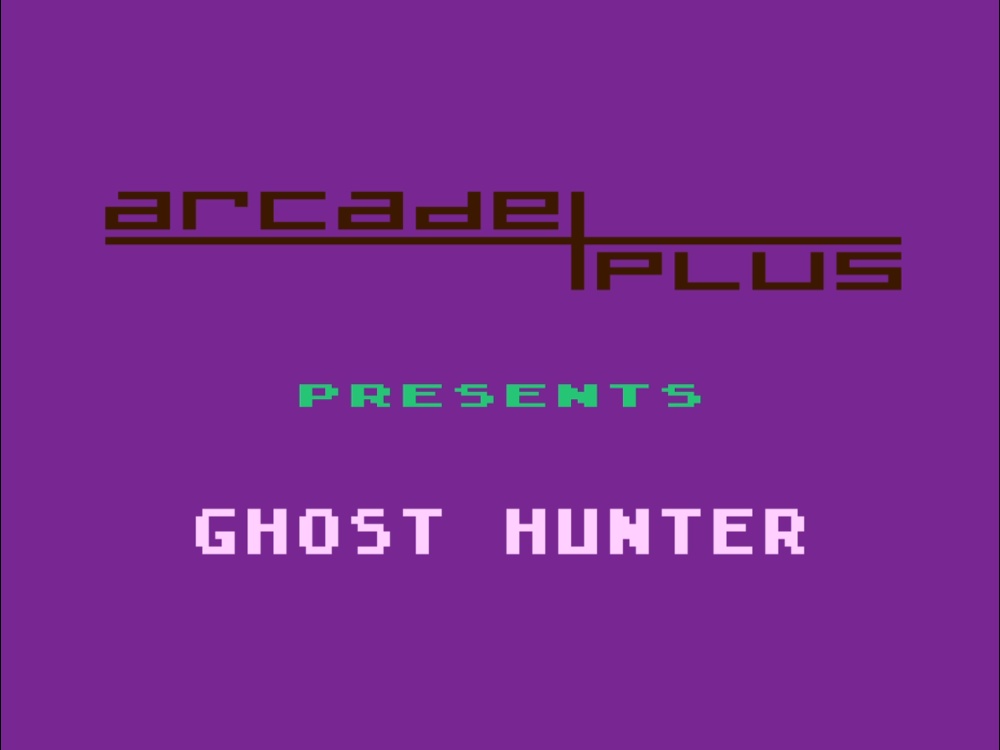 Title Screen of Ghost Hunter for Atari 8 Bit